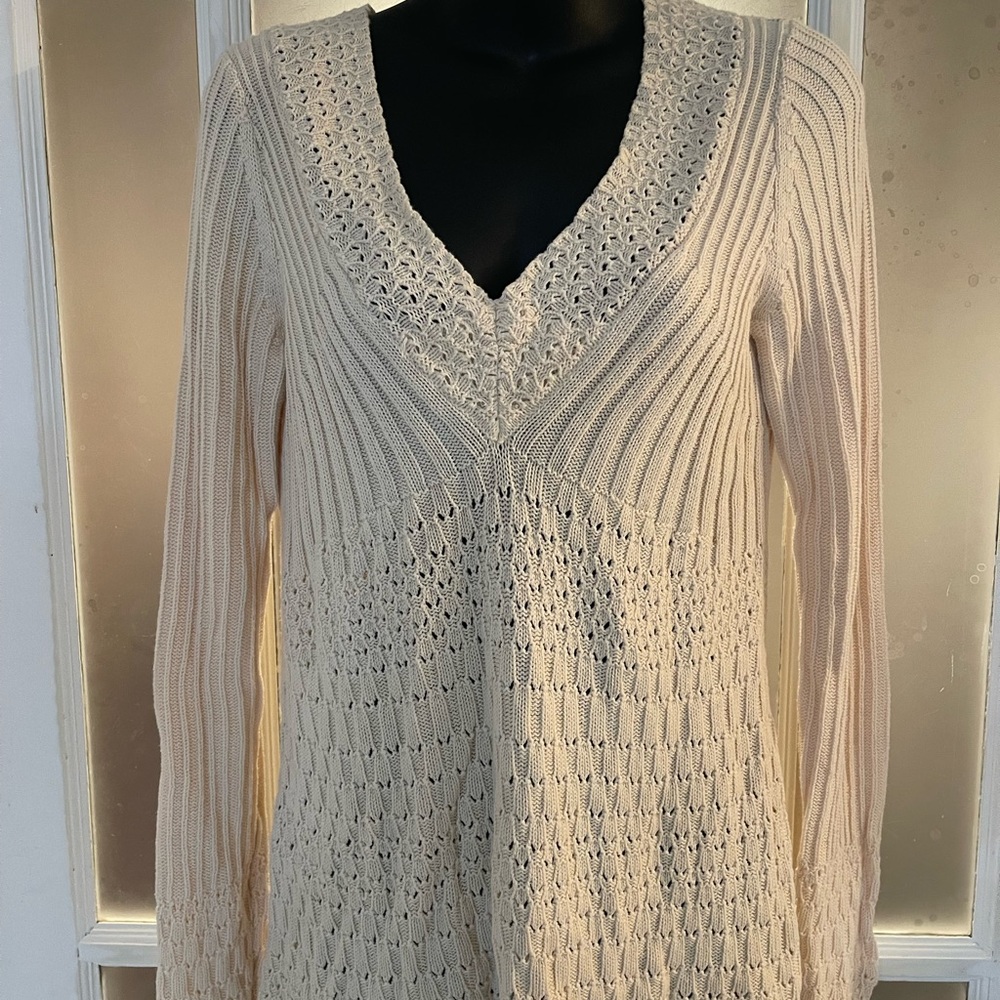 Calvin Klein Collection Beige V-Neck Sweater